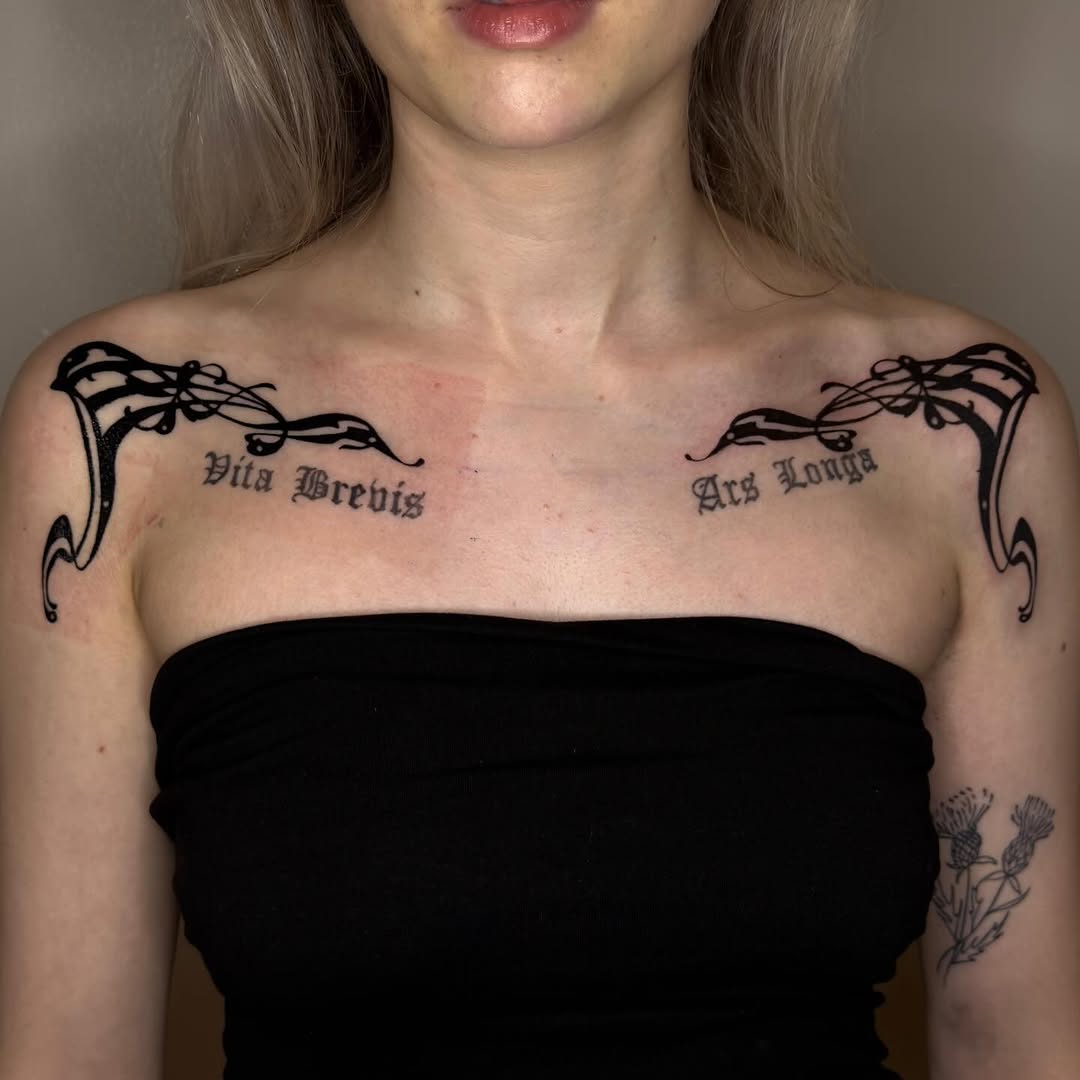 Tattoo by @chr.stophermart.nez — lettering_script, ornamental