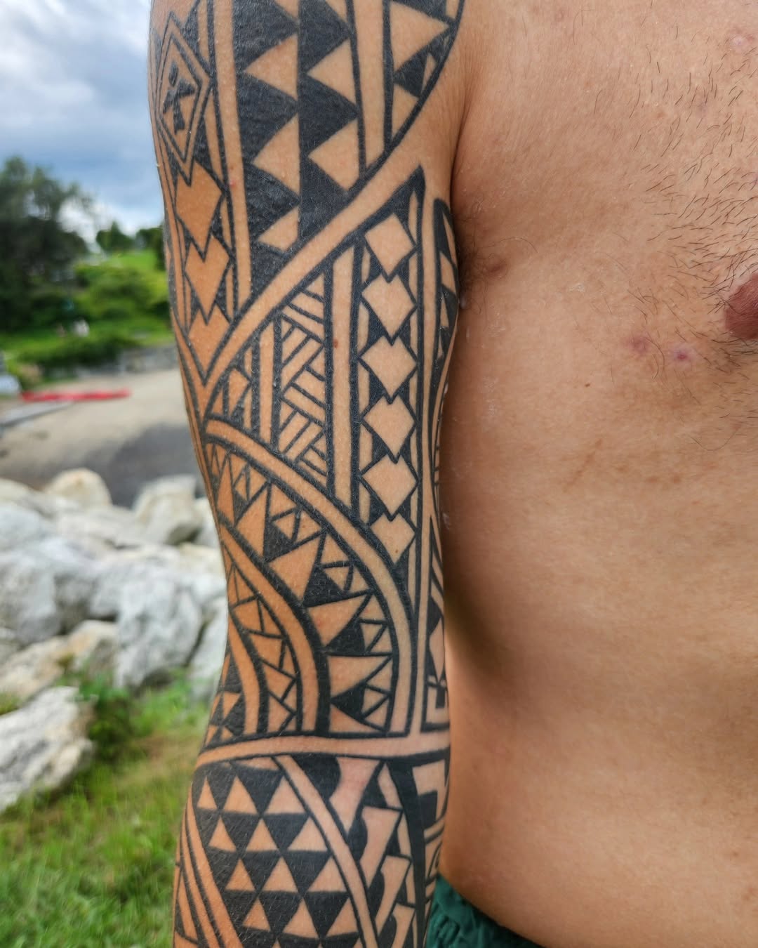Tattoo by @ravi_chandra_tattoos — tribal, geometric