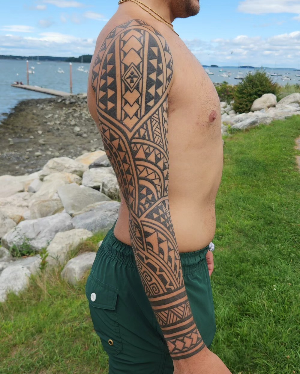 Tattoo by @ravi_chandra_tattoos — tribal, geometric
