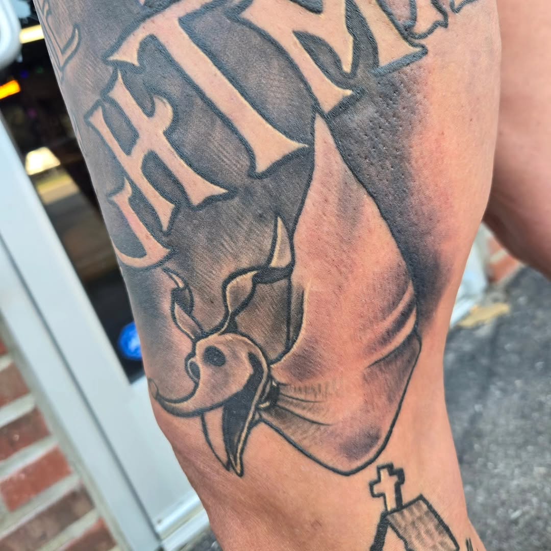 Tattoo by @johnson_handmade — black_and_grey