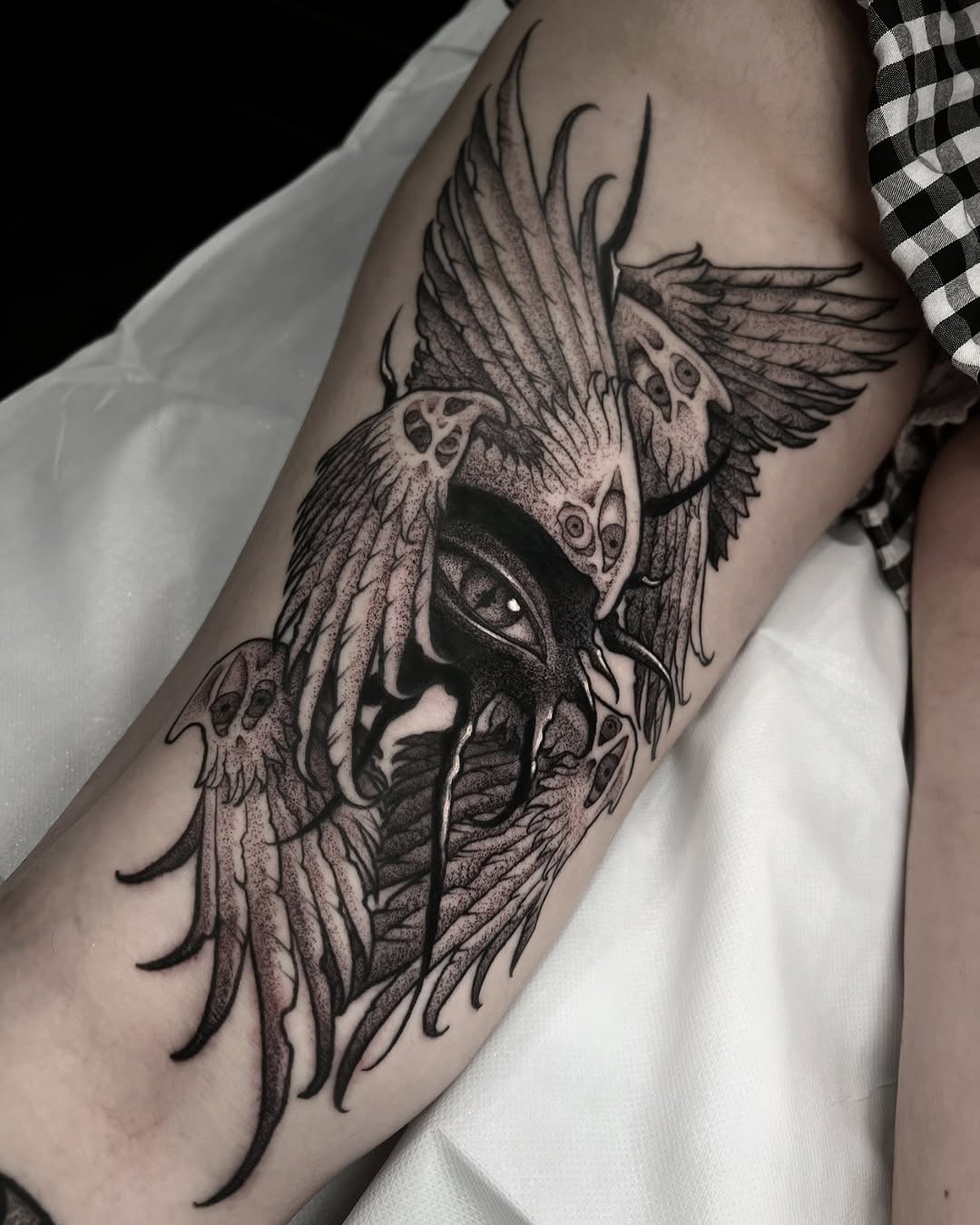 Tattoo by @lordovflies — black_and_grey, dotwork
