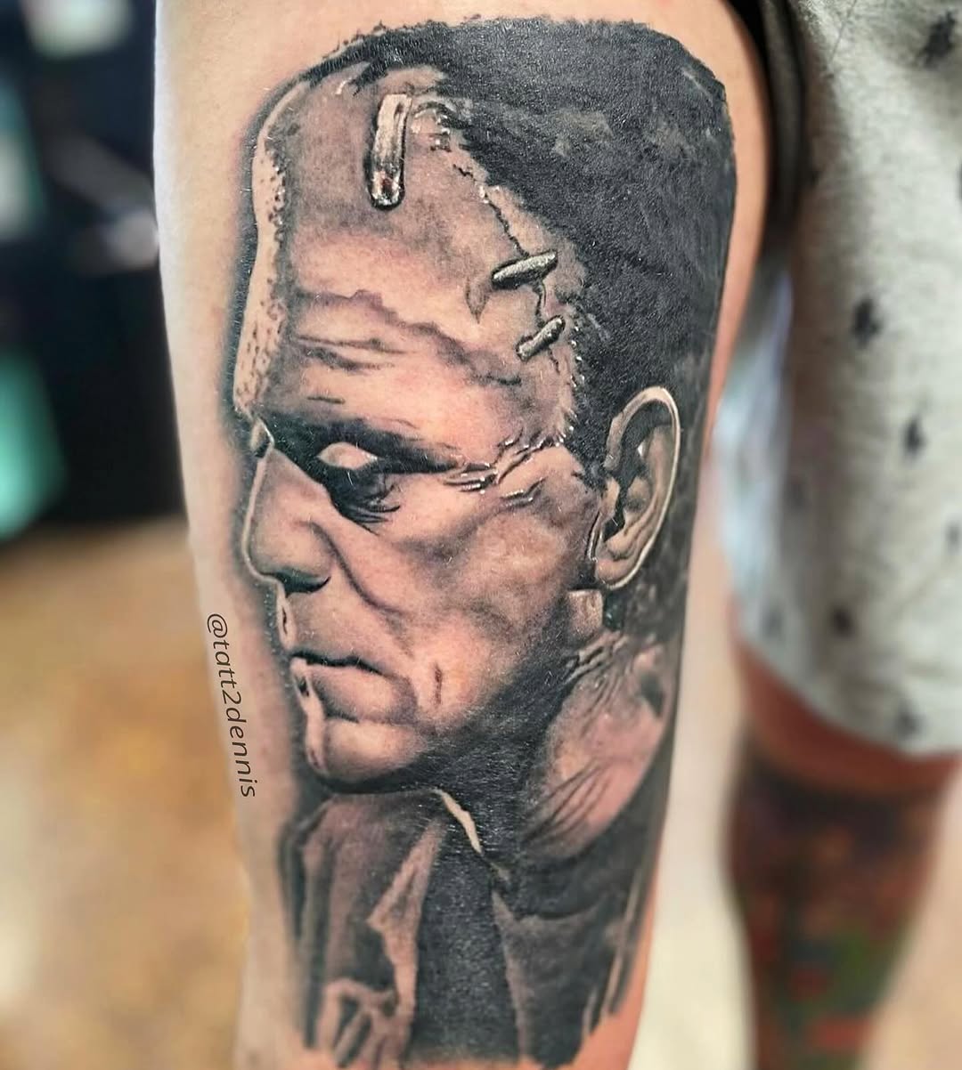 Tattoo by @tatt2dennis — realism, black_and_grey