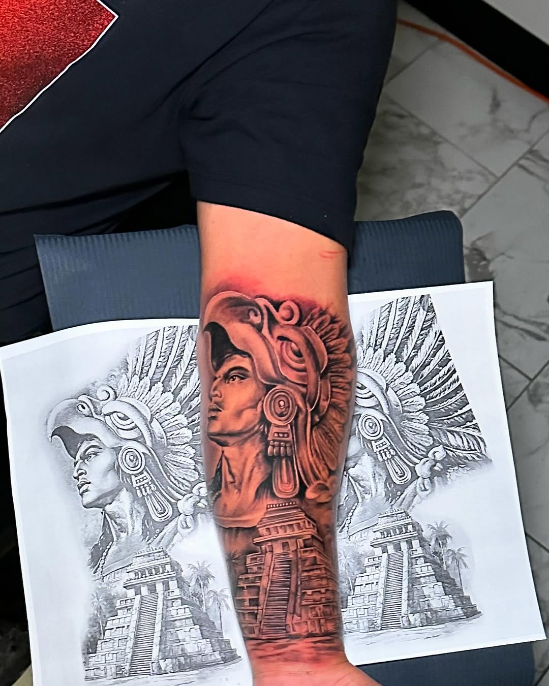 Tattoo by @aztec_tatt — black_and_grey, realism