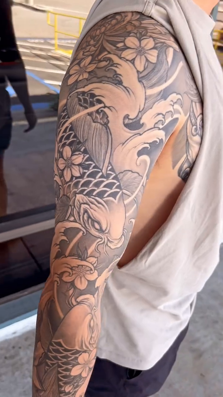 Tattoo by @derekchungtattoos — japanese_irezumi, black_and_grey