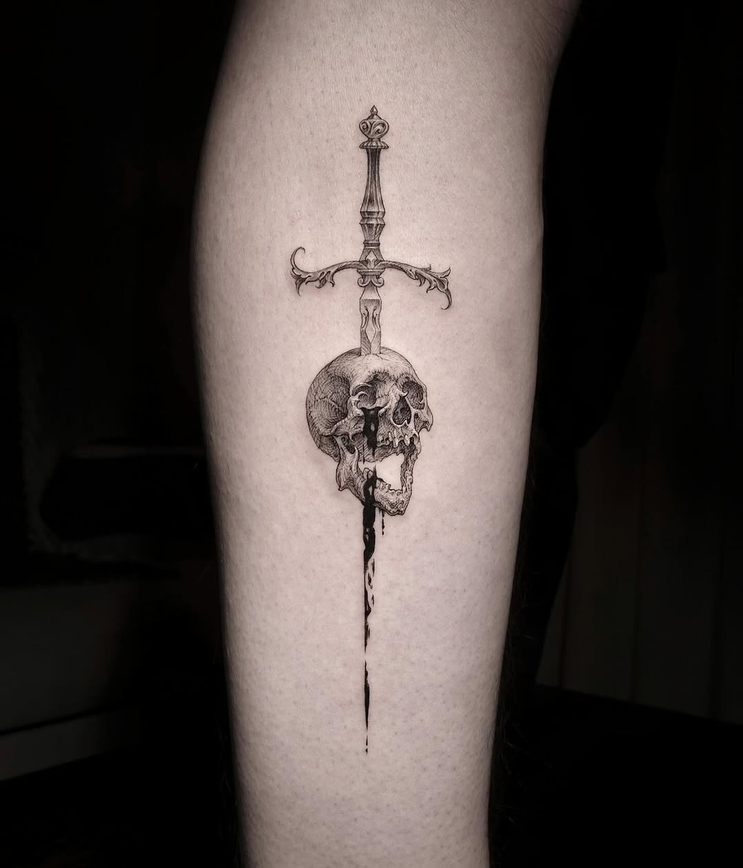 Tattoo by @jeon______ — black_and_grey, dark_realism