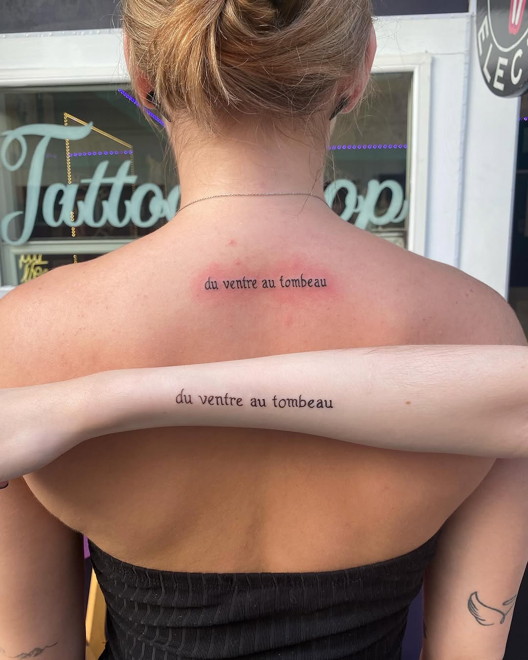 Tattoo by @teslaclementine — lettering_script, fine_line