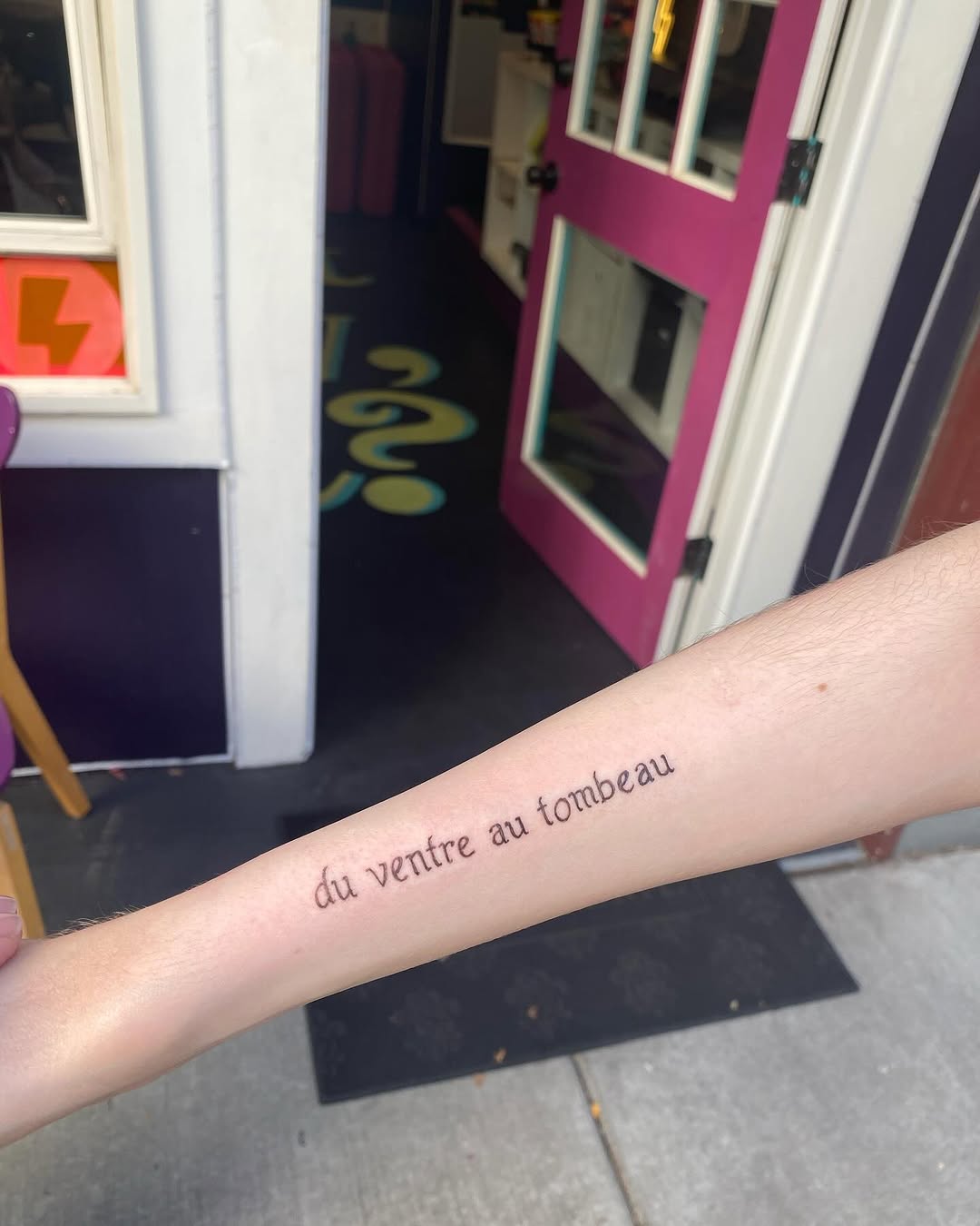 Tattoo by @teslaclementine — lettering_script, fine_line