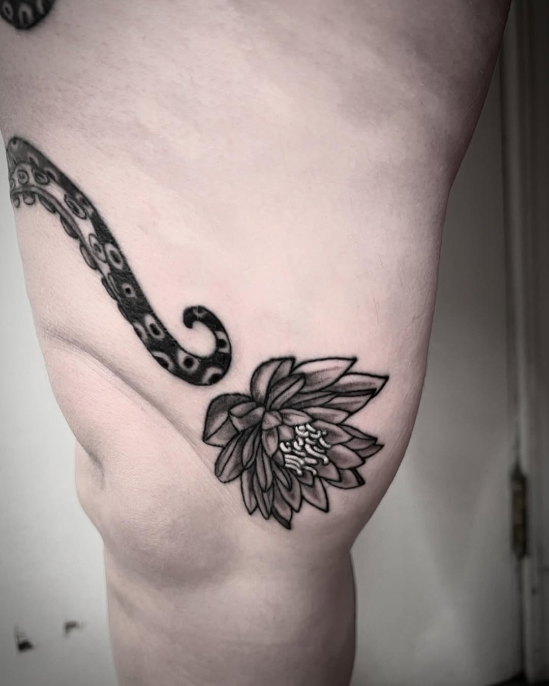 Tattoo by @the_slim_reaper_tattoo — black_and_grey