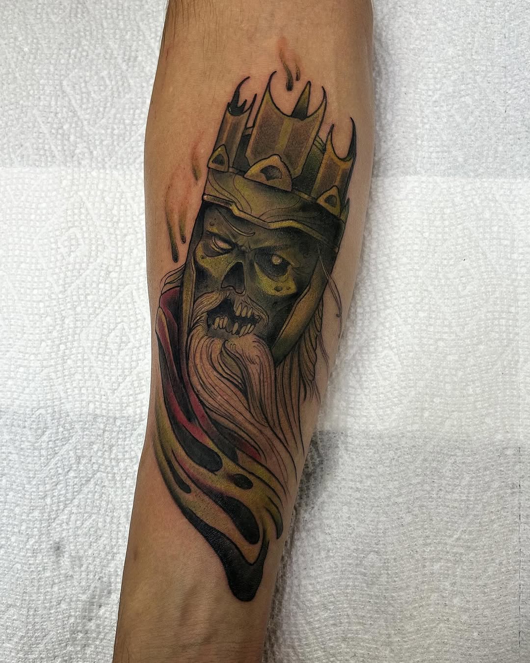 Tattoo by @obiecruztattoo — dark_realism, blackwork