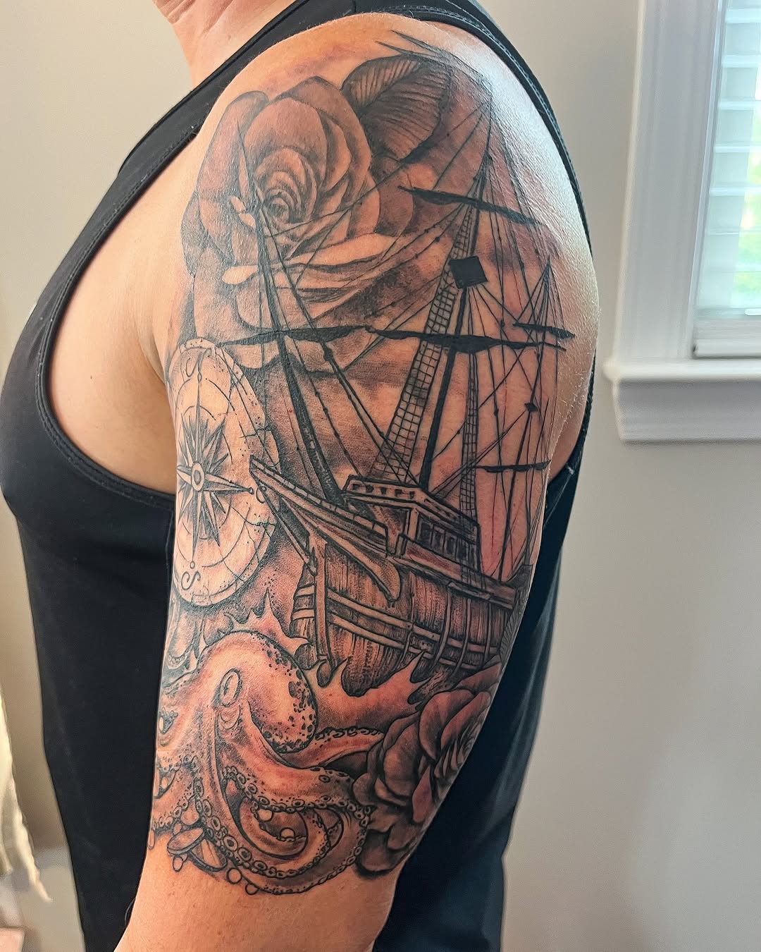 Tattoo by @janellecubatattoo — black_and_grey, realism