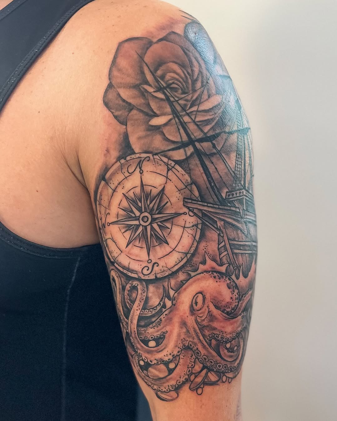 Tattoo by @janellecubatattoo — black_and_grey, realism
