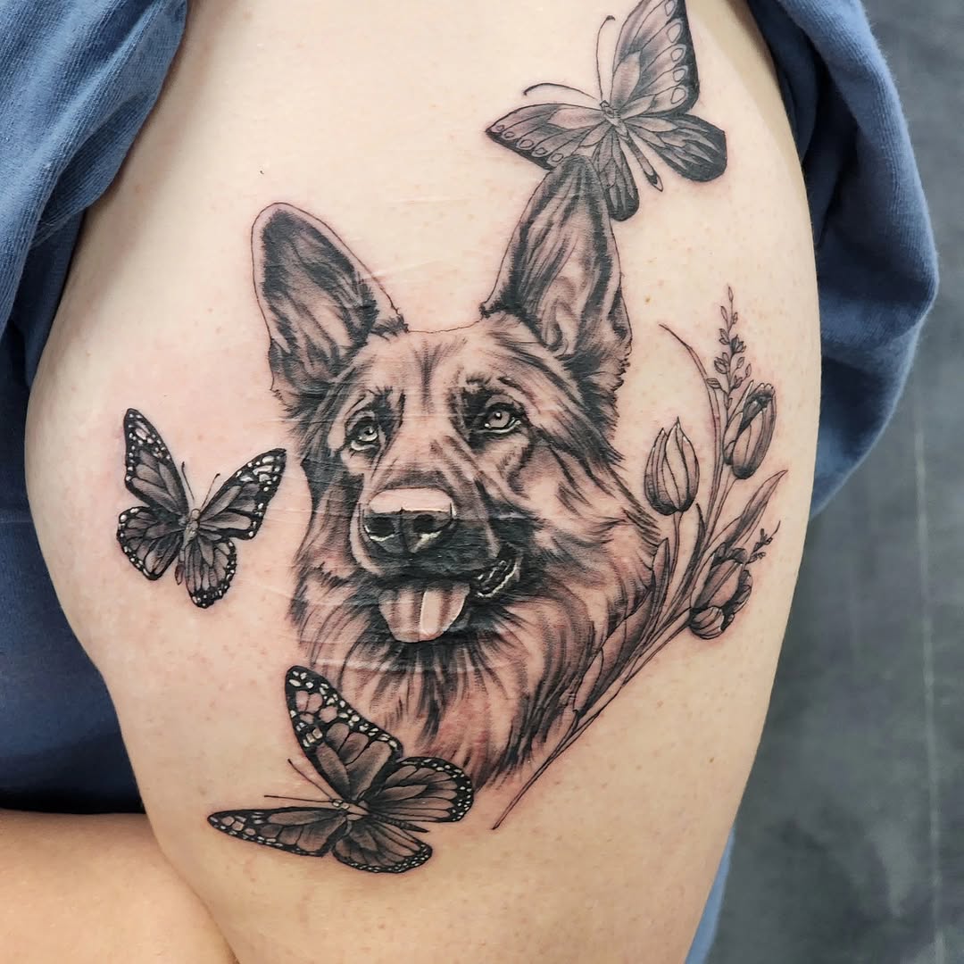 Tattoo by @robg_lovertattoos โ realism, black_and_grey