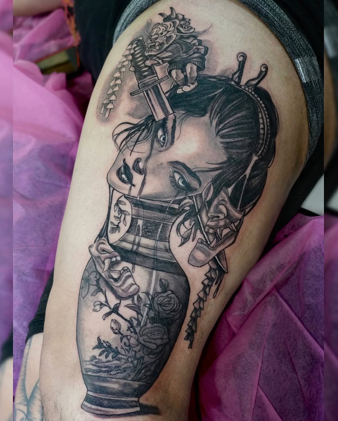 Tattoo by @mathildy — black_and_grey, realism