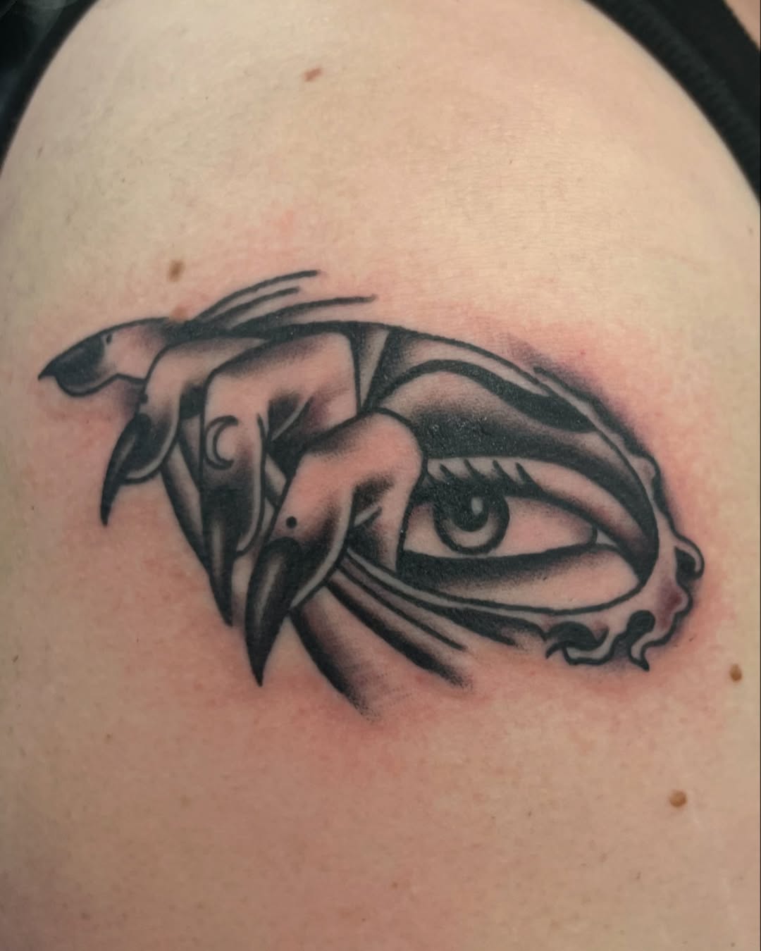 Tattoo by @fearlessfoxes — black_and_grey, neo_traditional