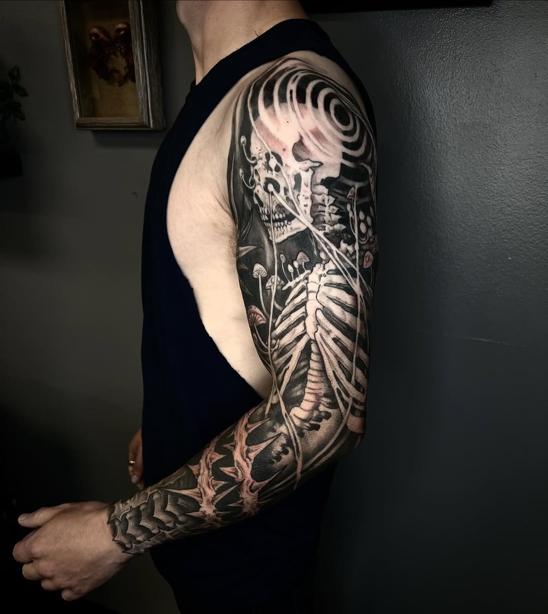 Tattoo by @briwalkertattoos — blackwork, illustrative