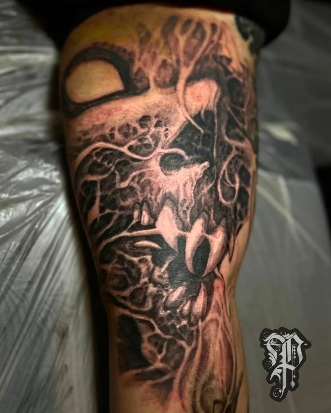 Tattoo by @barragantattoos — dark_realism, black_and_grey