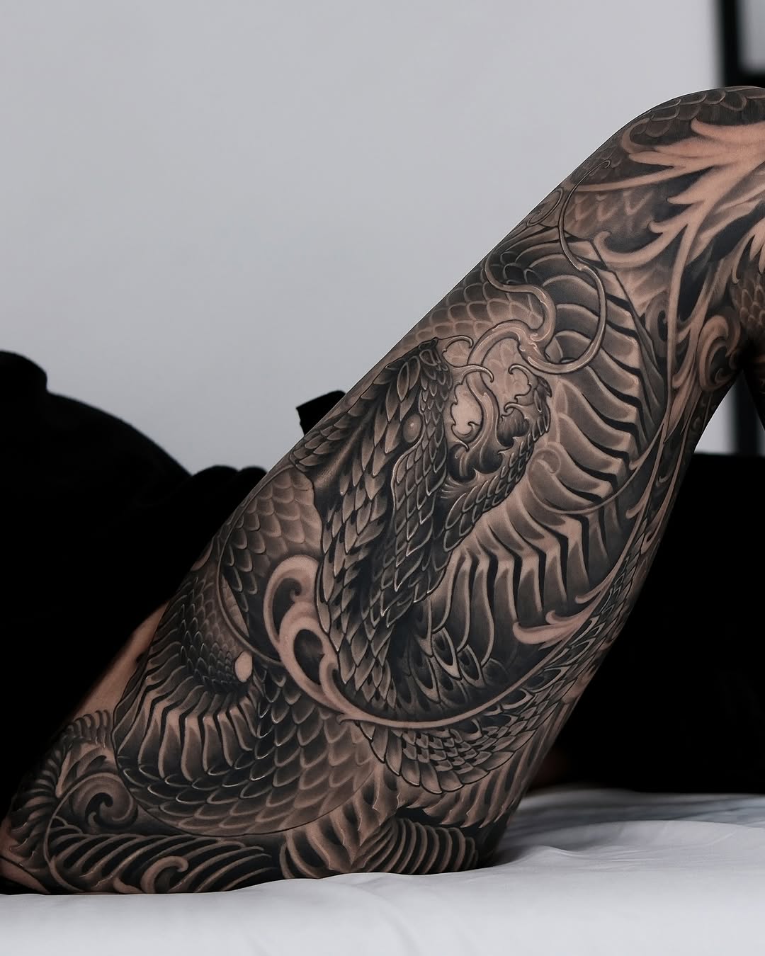 Tattoo by @eugenetattoo — japanese_irezumi, black_and_grey
