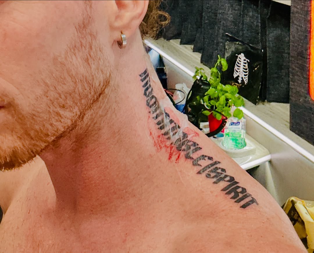 Tattoo by @lolainkistry — lettering_script, blackwork