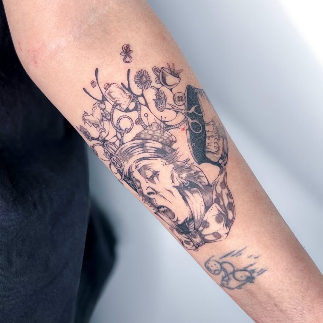 Tattoo by @dreamrealm — trash_polka, illustrative