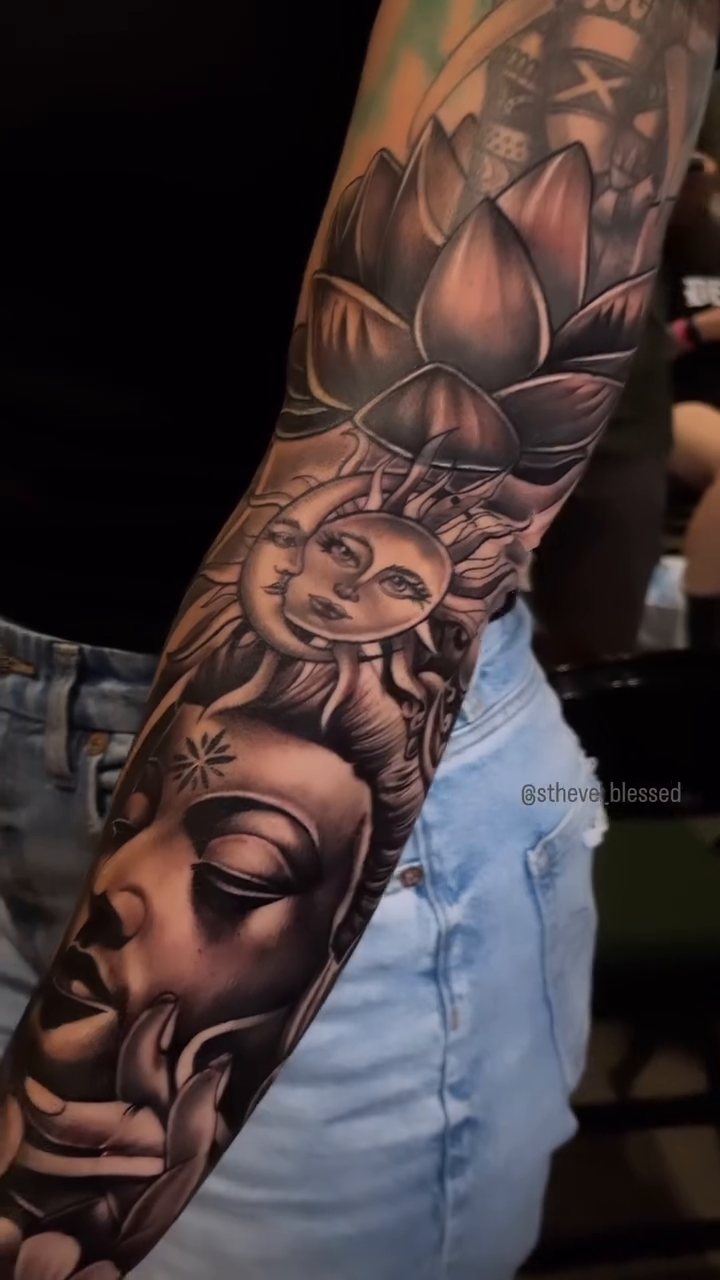 Tattoo by @stheve_blessed — black_and_grey, realism