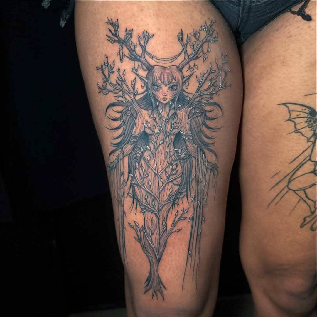 Tattoo by @tatsbychloe — illustrative, black_and_grey