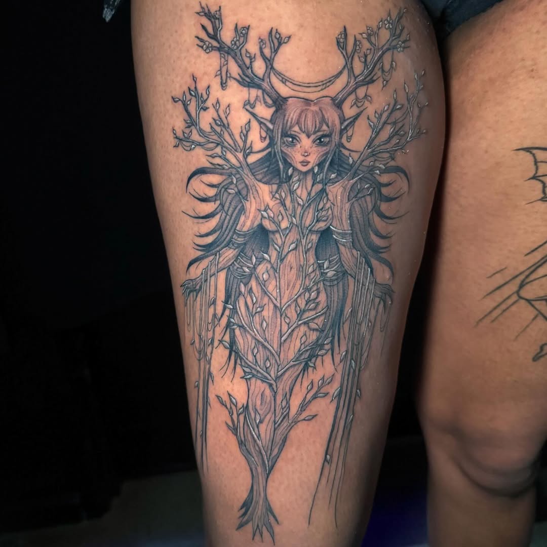 Tattoo by @tatsbychloe — illustrative, black_and_grey