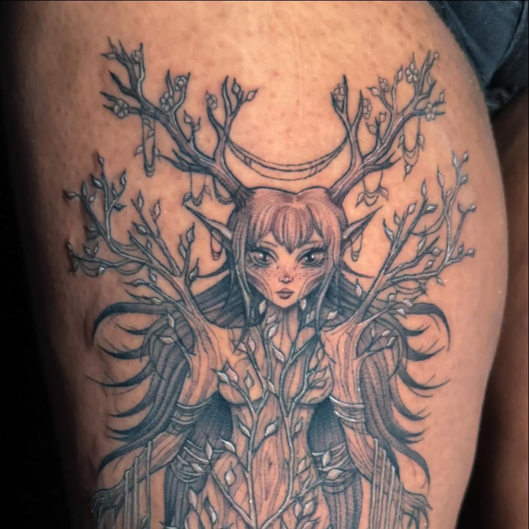 Tattoo by @tatsbychloe — illustrative, black_and_grey