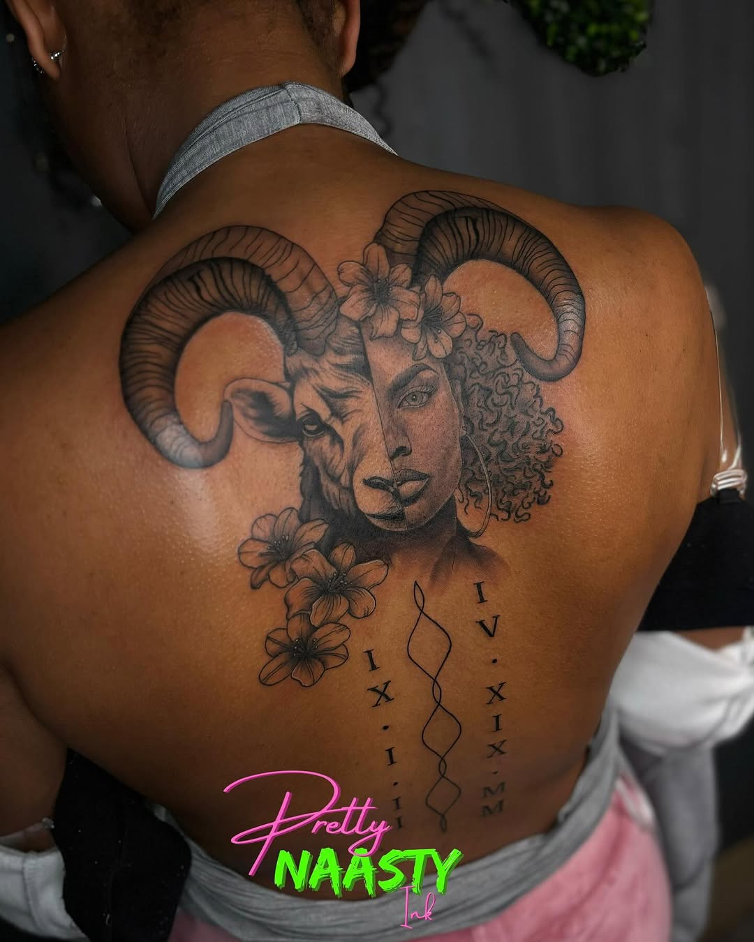 Tattoo by @prettynaasty_ink — realism, black_and_grey