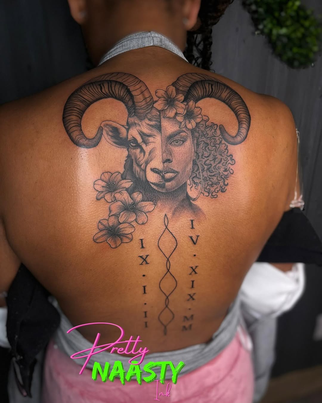 Tattoo by @prettynaasty_ink — realism, black_and_grey
