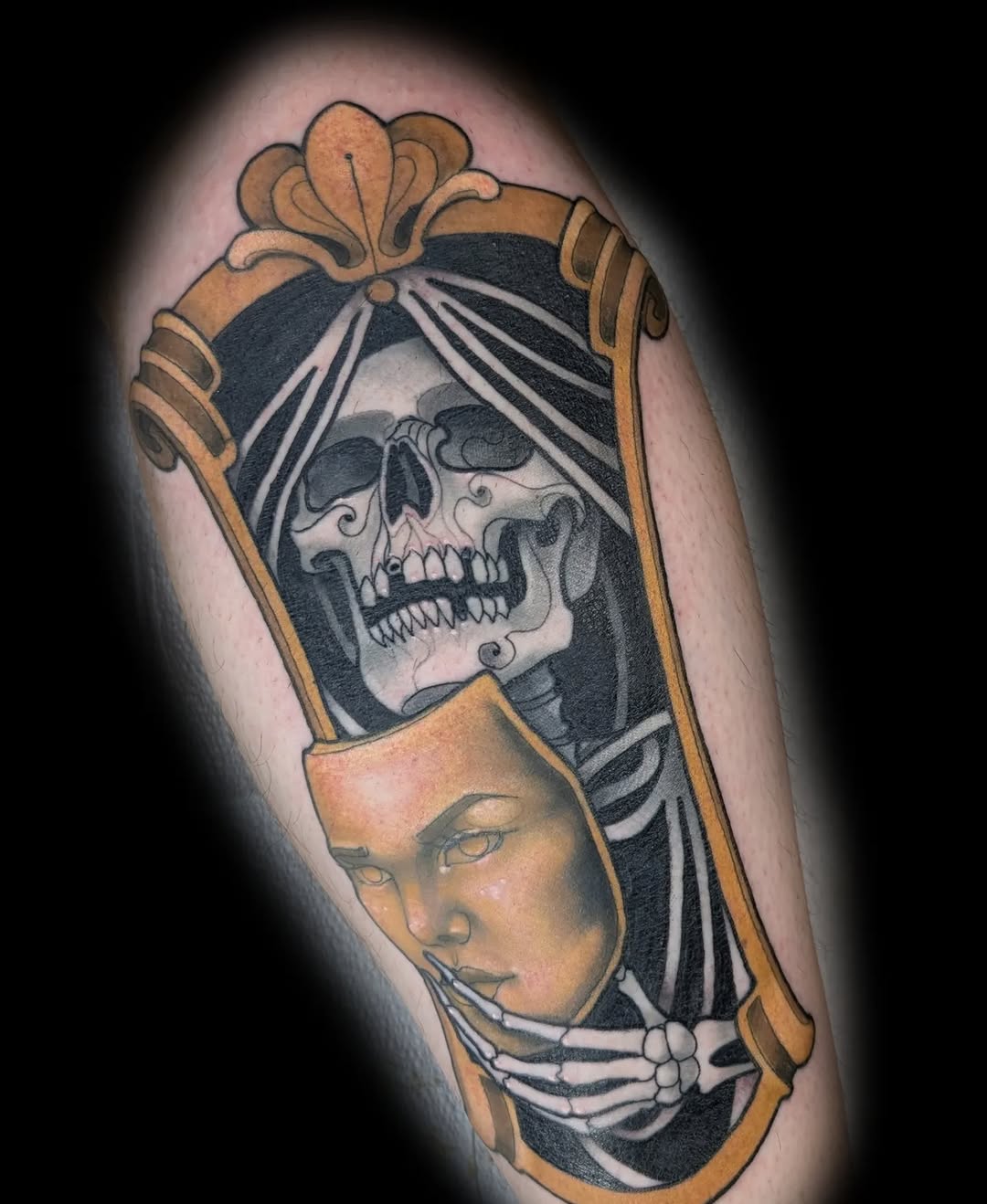 Tattoo by @jainagoldtattoos — realism, black_and_grey