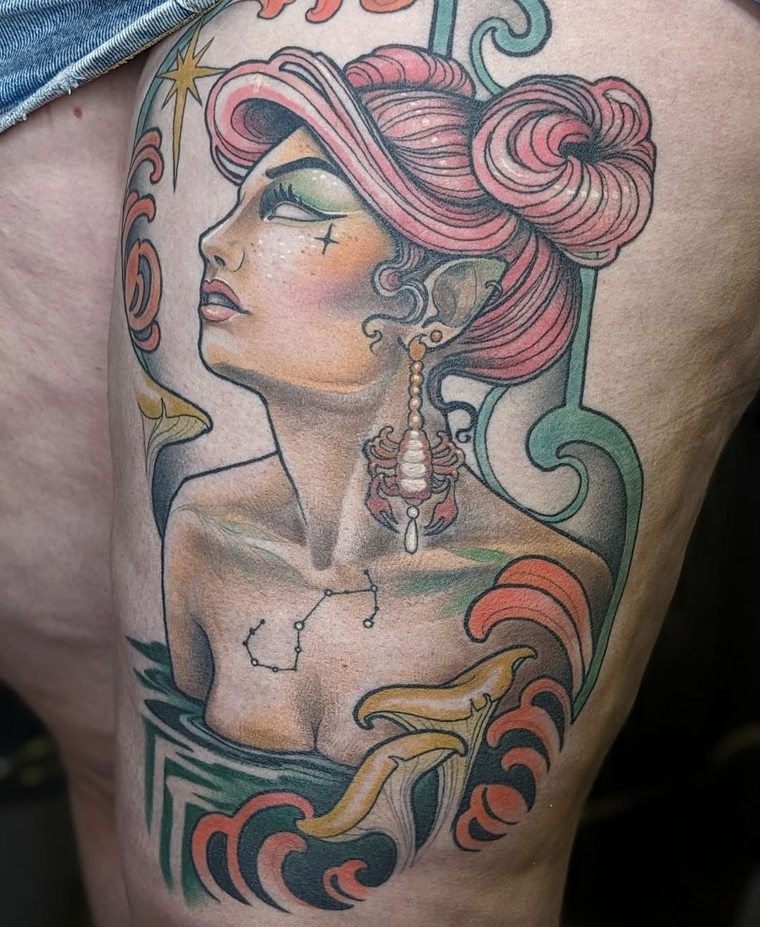 Tattoo by @jainagoldtattoos — neo_traditional, realism