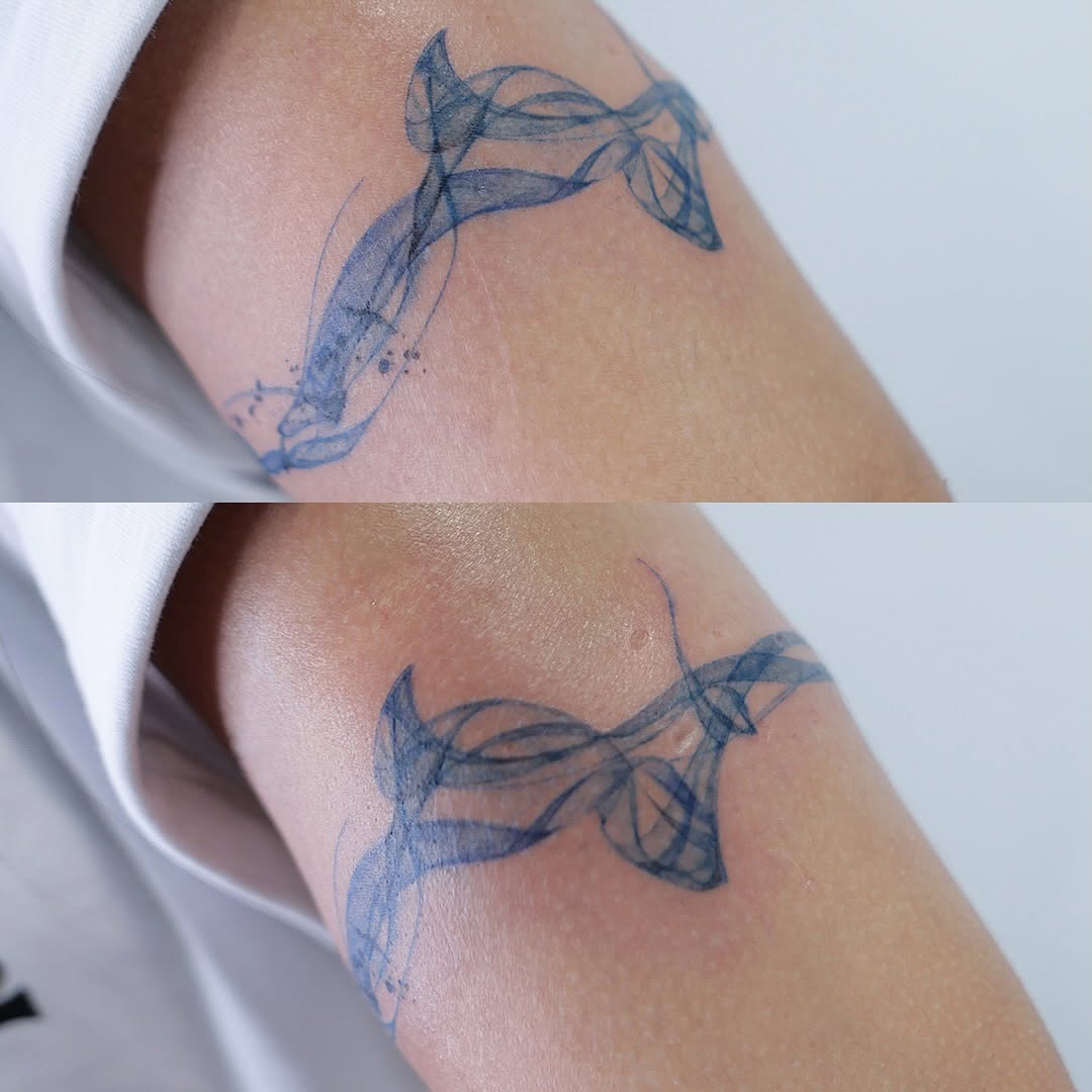 Tattoo by @dowha.tt — fine_line, watercolor