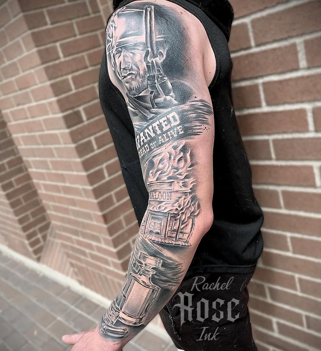Tattoo by @rachelroseink — realism, black_and_grey
