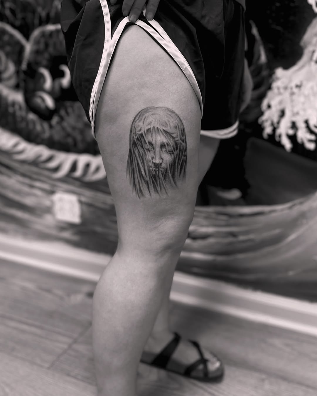 Tattoo by @roxotattoos — realism, black_and_grey