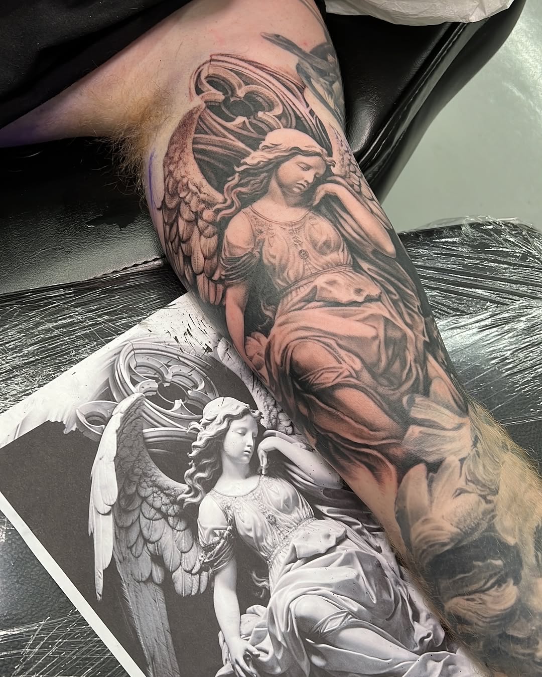 Tattoo by @gionastarace_tattoo โ realism, black_and_grey