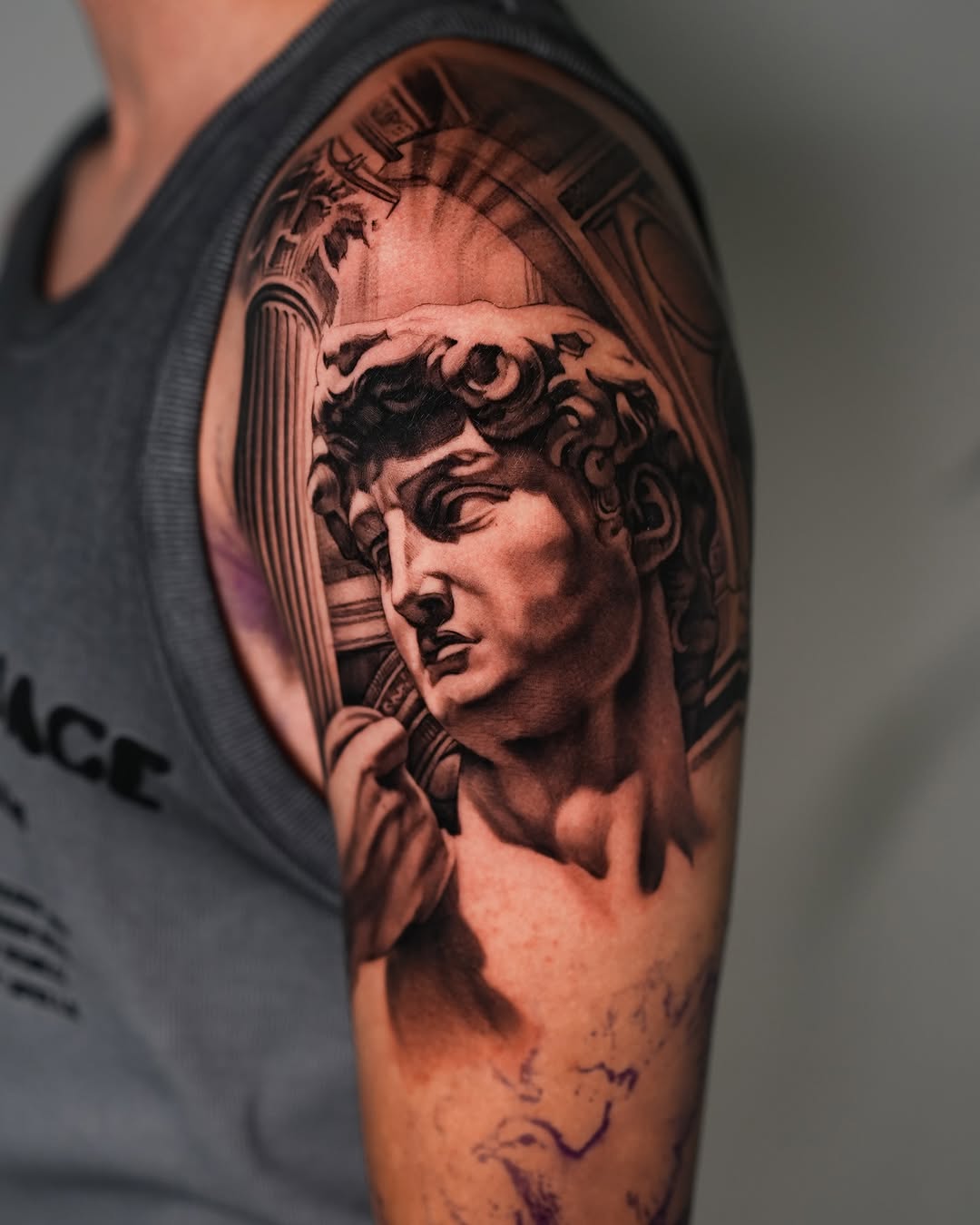 Tattoo by @gionastarace_tattoo โ realism, black_and_grey