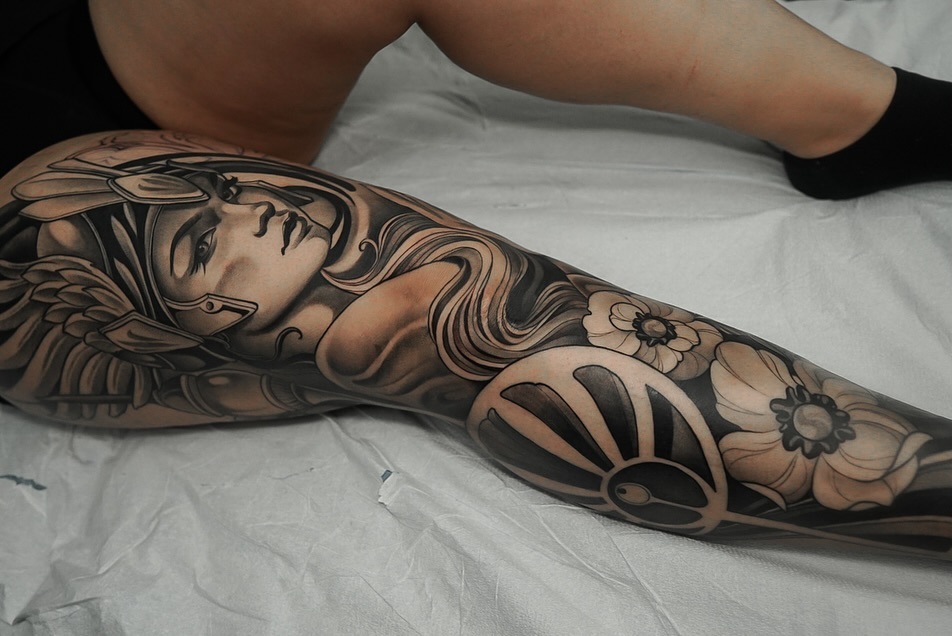 Tattoo by @jdmroxy_24 โ black_and_grey, realism