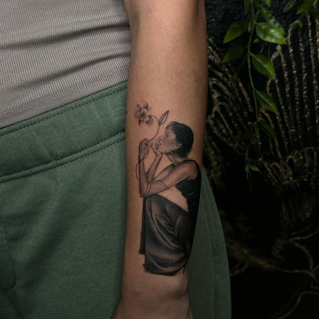 Tattoo by @ladyjutsu — realism, fine_line