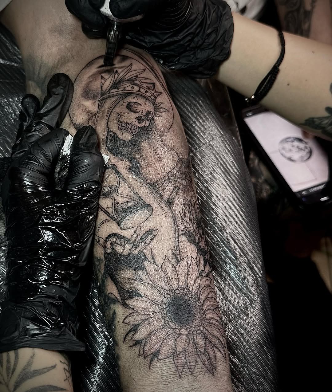 Tattoo by @a.michellearts — blackwork, illustrative
