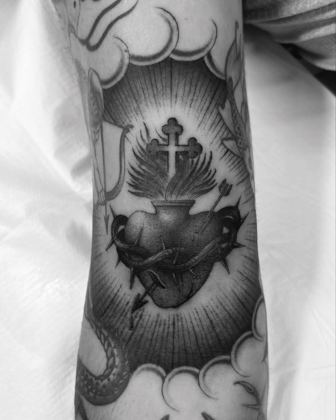 Tattoo by @connalcreates — black_and_grey, realism