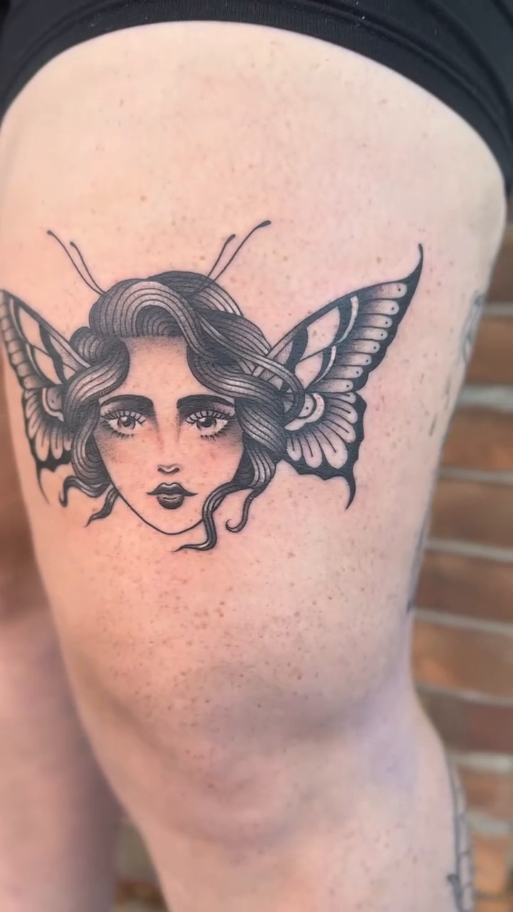 Tattoo by @_haloink_ — illustrative, black_and_grey