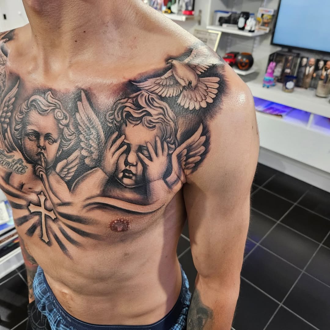 Tattoo by @eljosetattoo — realism, black_and_grey