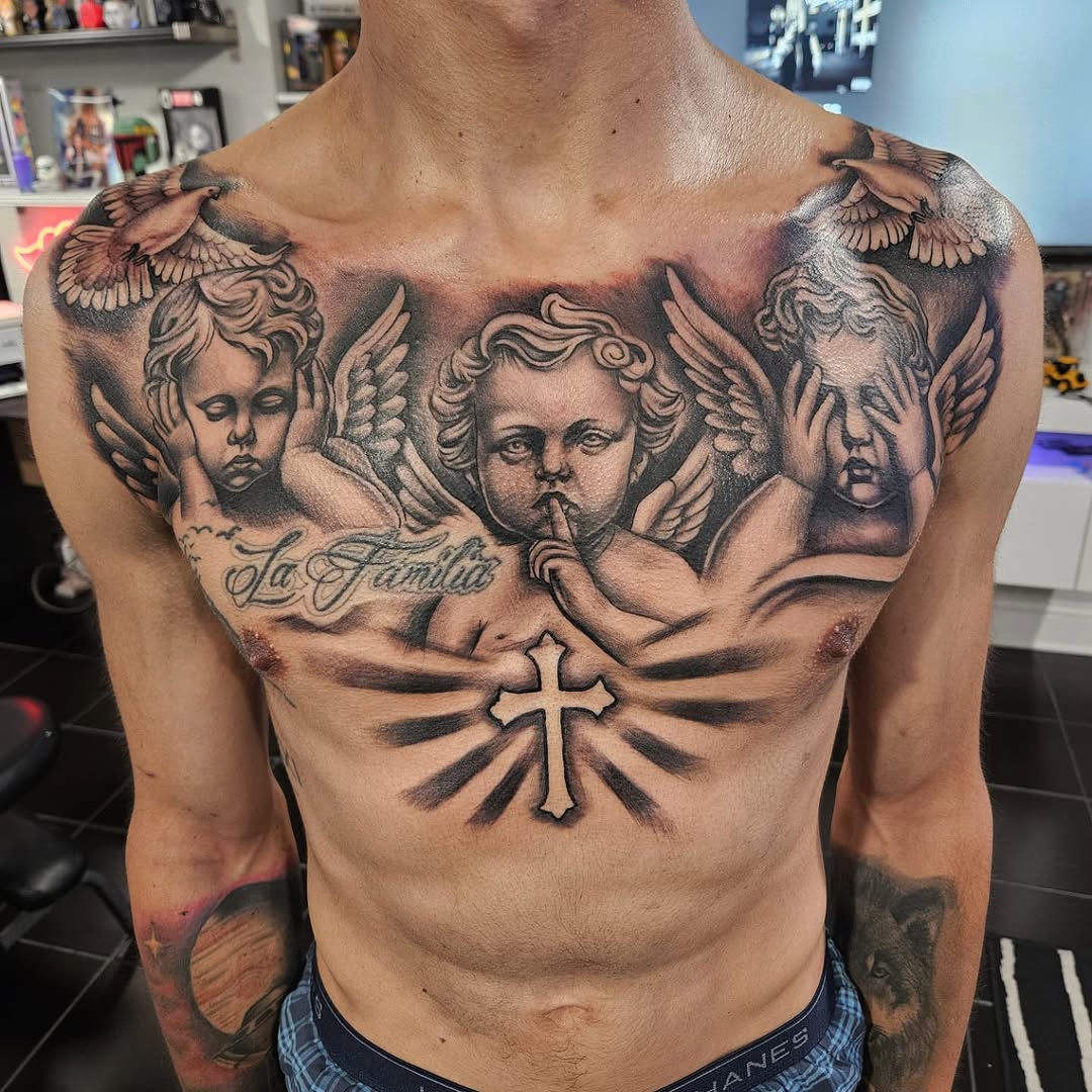Tattoo by @eljosetattoo — realism, black_and_grey