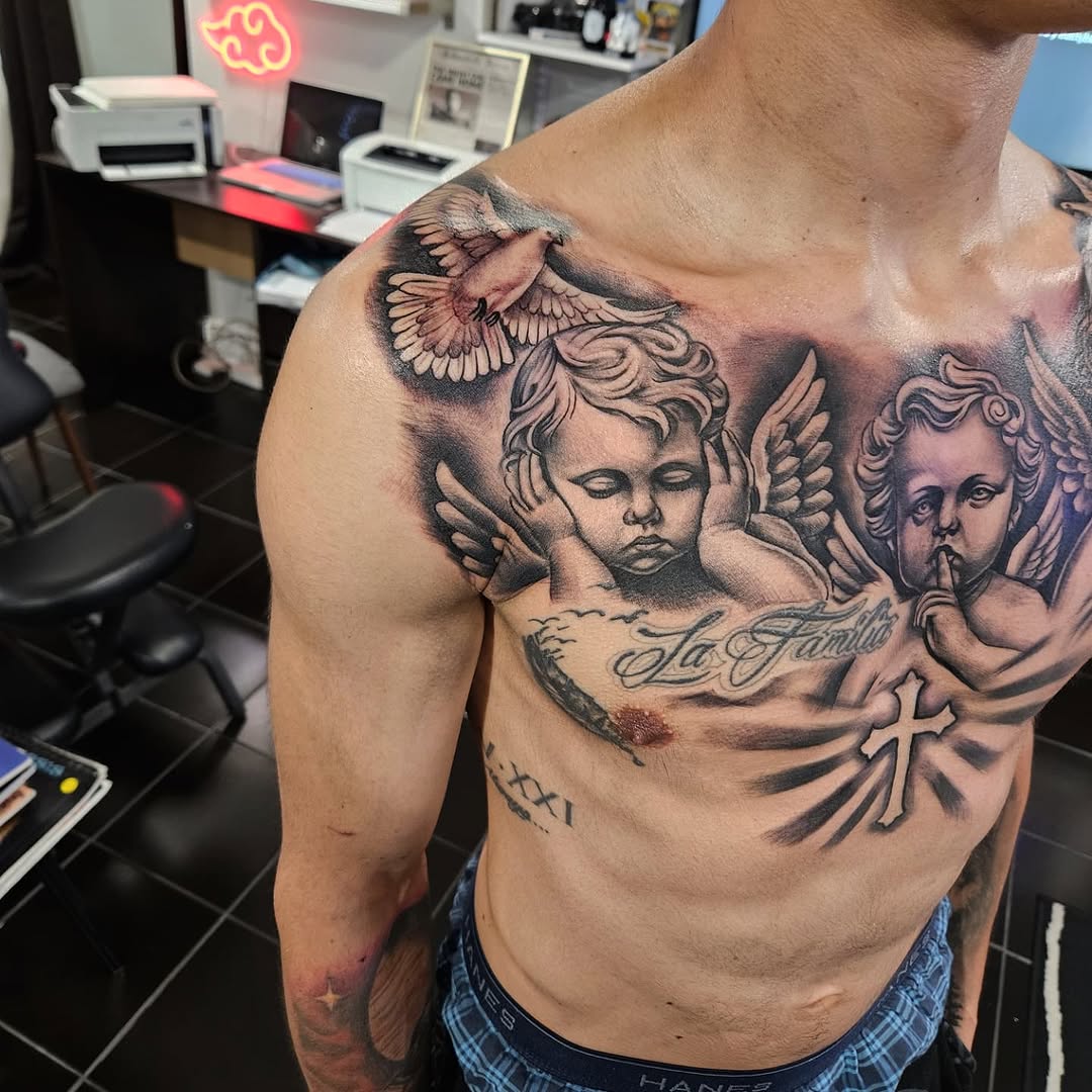 Tattoo by @eljosetattoo — realism, black_and_grey