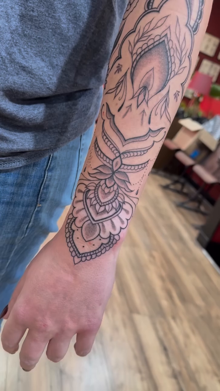 Tattoo by @queenieink โ geometric, dotwork