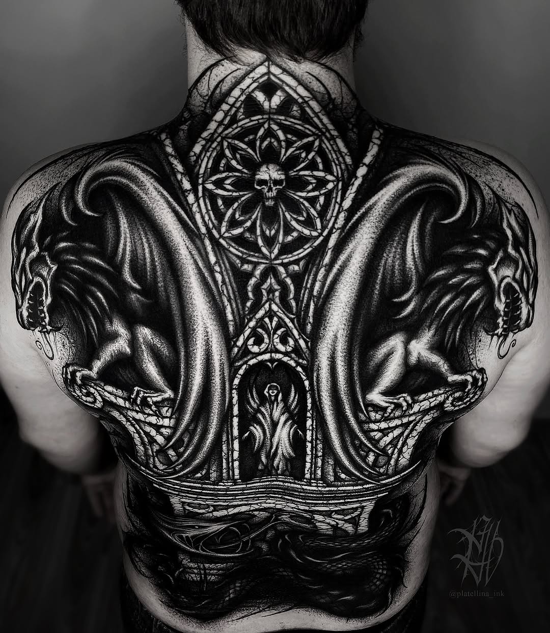 Tattoo by @platellina_ink — dark_realism, blackwork