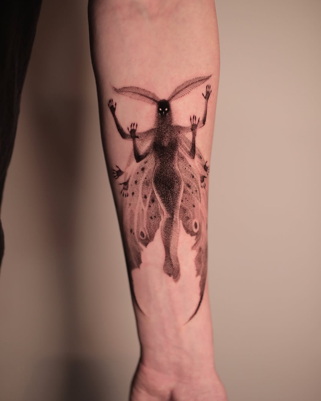 Tattoo by @strokin_dark — dotwork, dark_realism