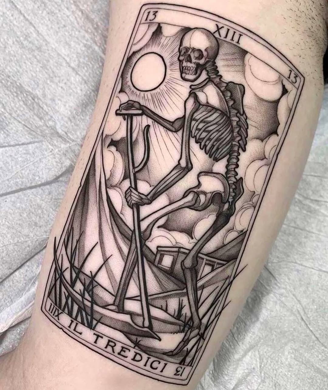 Tattoo by @squirestrahan — black_and_grey, chicano