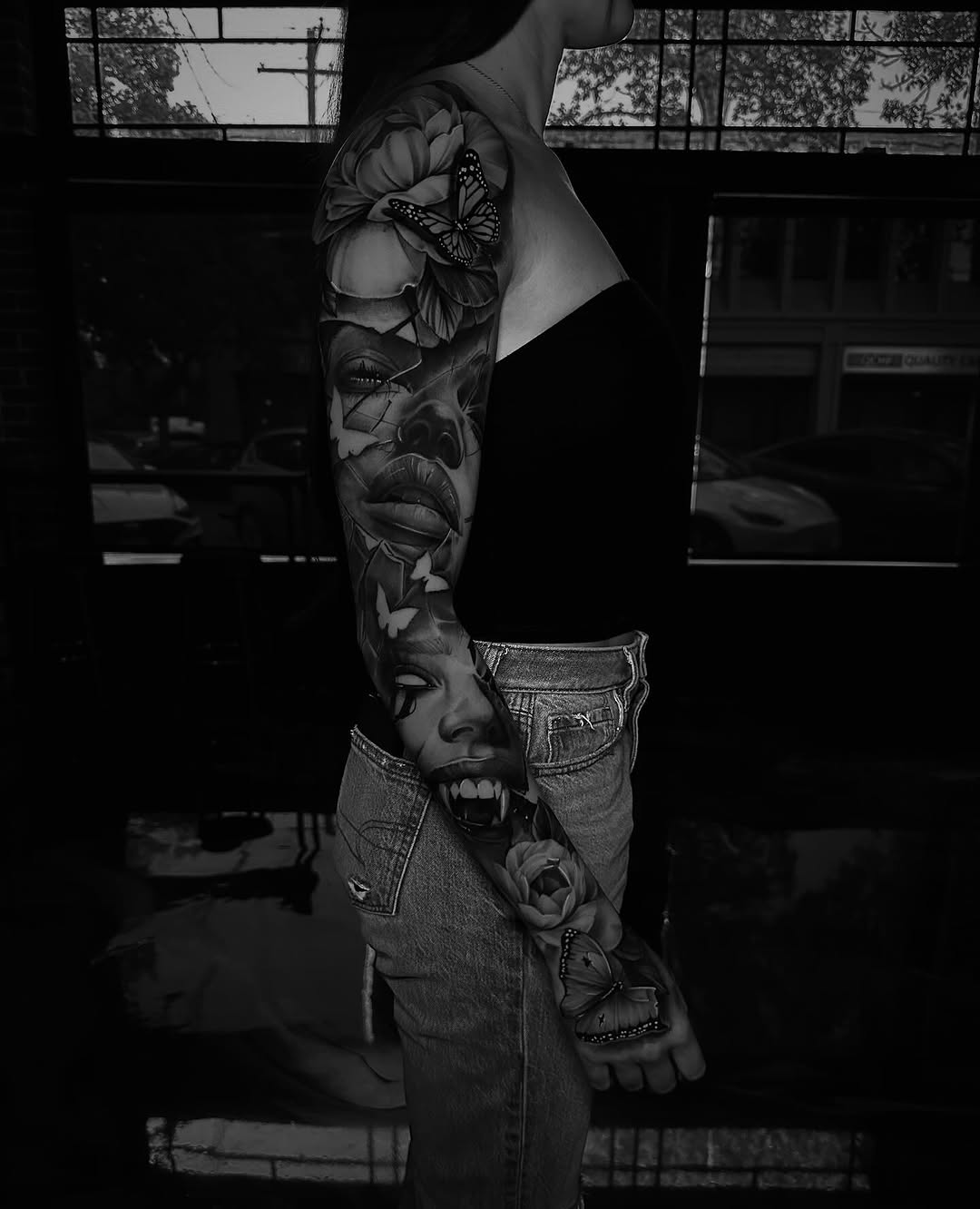 Tattoo by @nick_stratt — realism, black_and_grey