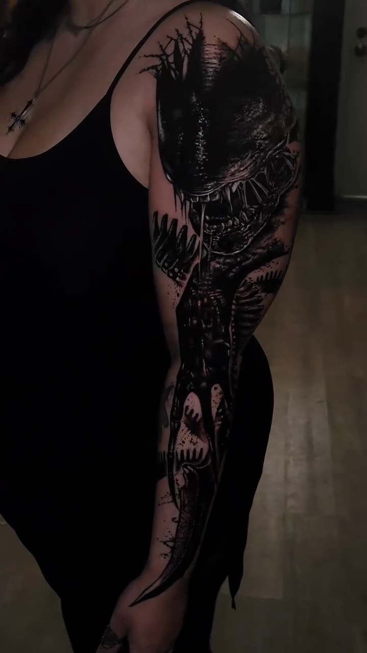 Tattoo by @h.inkz β dark_realism, blackwork